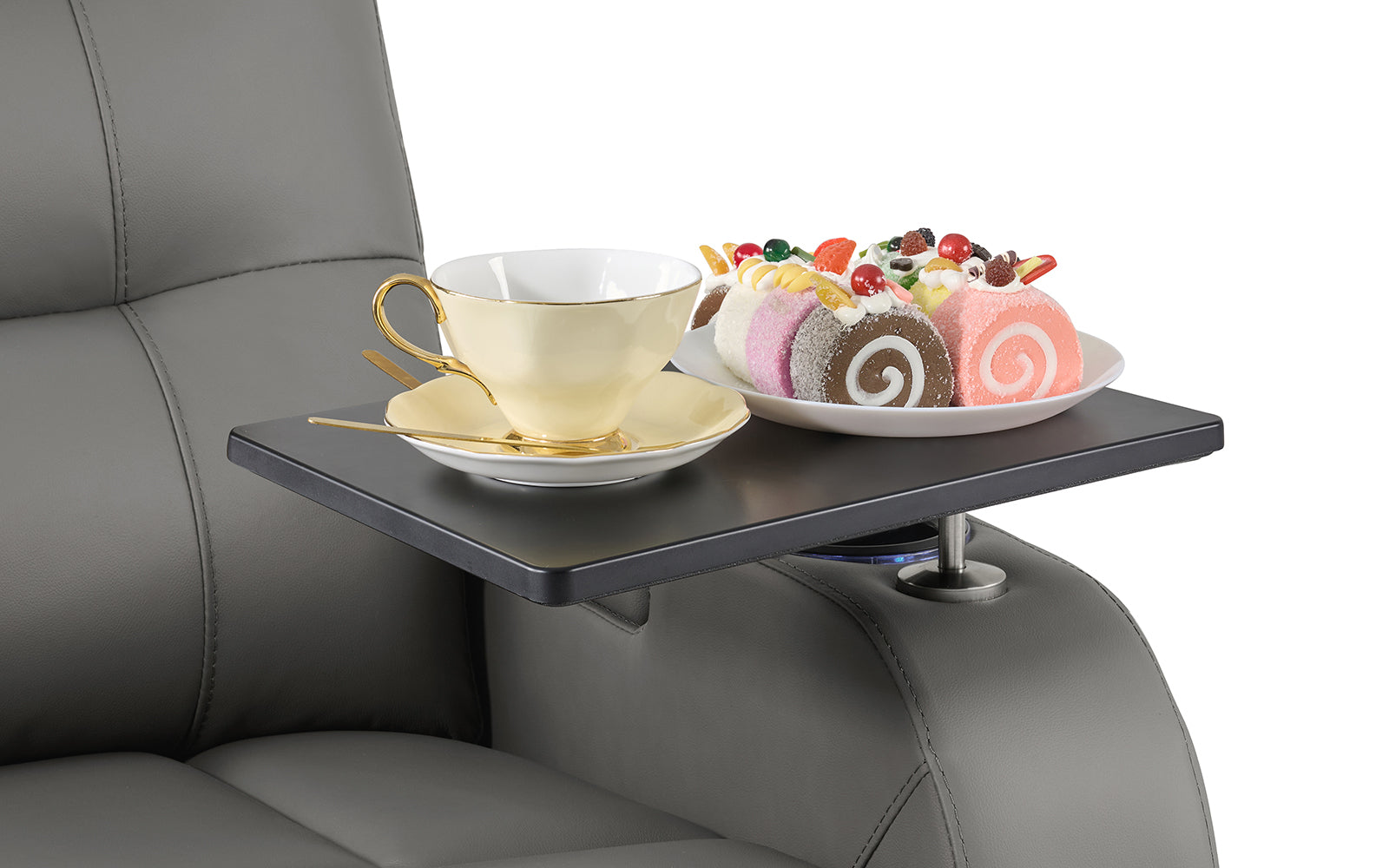 comfiroom Home Theater Seating Series Home Theater Seat Black Swivel Tray Table